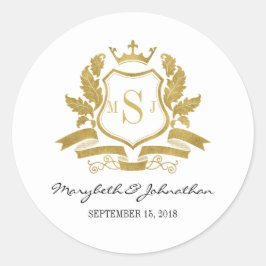 Classic Gold Wappen Wedding Sticker