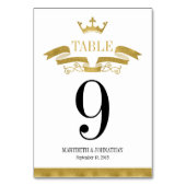 Classic Gold Wappen Wedding Tischnummer Card (Rückseite)