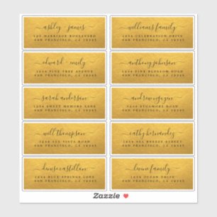 Classic Gold Wedding Guest Address Labels