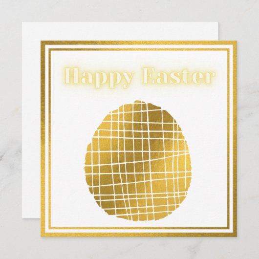 Classic Gold White Easter Card (Vorne/Hinten)
