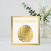 Classic Gold White Easter Card (Stehend Vorderseite)