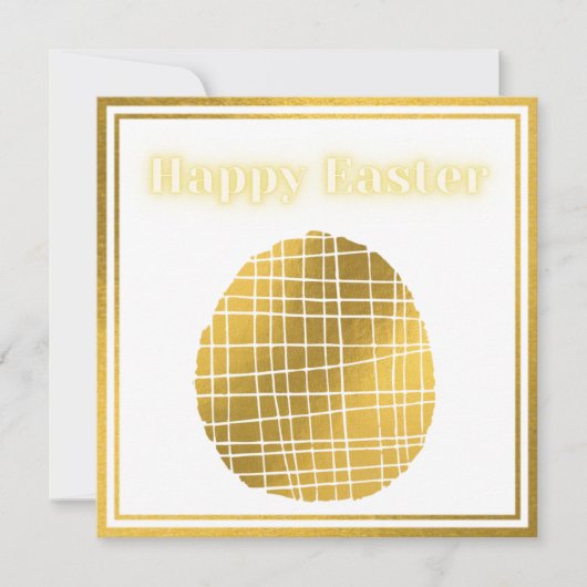 Classic Gold White Easter Card (Vorderseite)