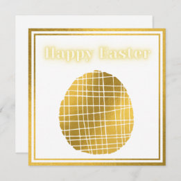 Classic Gold White Easter Card