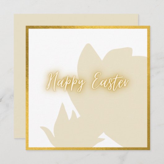 Classic Gold White Floral Oaster Card (Vorne/Hinten)