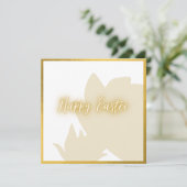 Classic Gold White Floral Oaster Card (Stehend Vorderseite)