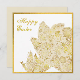 Classic Gold White Floral Oaster Card