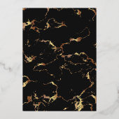 Classic Gold Wing Rose Minimalistisches Hochzeitsf Folieneinladung (Rückseite)