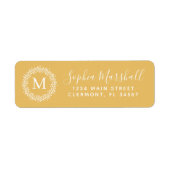 Classic Gold Yellow Monogram Rücksendeadresse (Vorne)