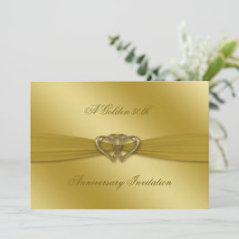 Classic Golden 50. Hochzeitstag 12x18 Einladung