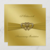 Classic Golden 50. Hochzeitstag Einladung (Vorne/Hinten)