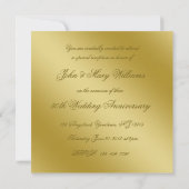 Classic Golden 50. Hochzeitstag Einladung (Rückseite)