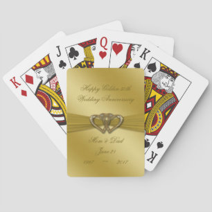 Classic Golden 50. Hochzeitstag Spielkarten