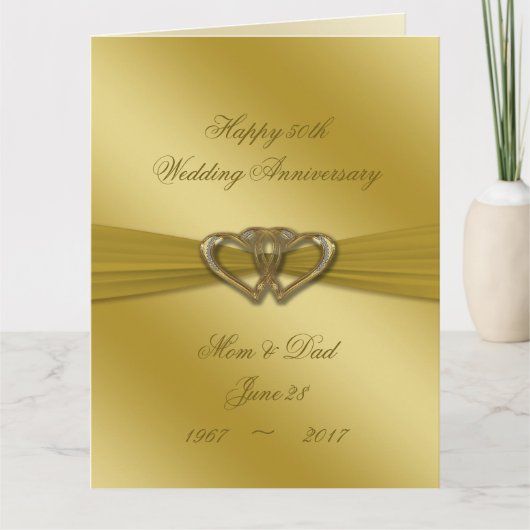 Classic Golden 50. Wedding Anniversary 8.5x11 Karte (Vorderseite)
