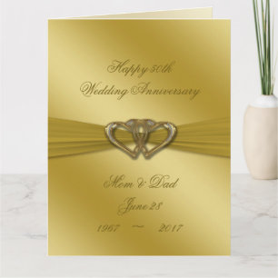 Classic Golden 50. Wedding Anniversary 8.5x11 Karte