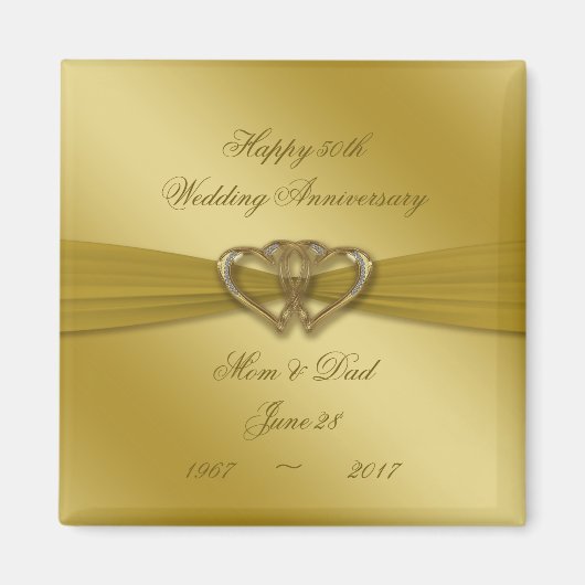 Classic Golden 50th Wedding Anniversary Magnet (Vorne)