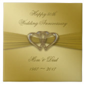 Classic Golden 50th Wedding Anniversary Tile Fliese (Vorderseite)