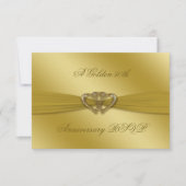 Classic Golden 50th Wedding Anniversary UAWG RSVP Karte (Vorderseite)