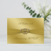Classic Golden 50th Wedding Anniversary UAWG RSVP Karte (Stehend Vorderseite)