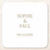 Classic Golden Beige Wedding Paper Untersetzer (Vorderseite)