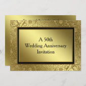Classic Golden Wedding Anniversary 12x18 Einladung (Vorne/Hinten)