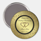 Classic Golden Wedding Anniversary Round Magnet (Vorderseite/Rückseite)