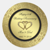 Classic Golden Wedding Anniversary Round Sticker (Vorderseite)
