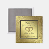 Classic Golden Wedding Anniversary Square Magnet (Vorderseite/Rückseite)