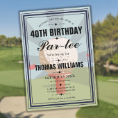 Classic Golf Birthday Parte Party Einladung