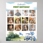 Classic Golf Boy Birthday Foto Milestone Zeichen Poster (Vorne)