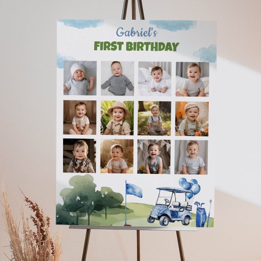 Classic Golf Boy Birthday Foto Milestone Zeichen Poster