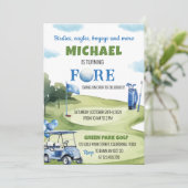 Classic Golf Boy Einladung zum Geburtstag (Stehend Vorderseite)