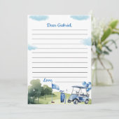 Classic Golf Boy Time Capsule Note Card Dankeskarte (Stehend Vorderseite)