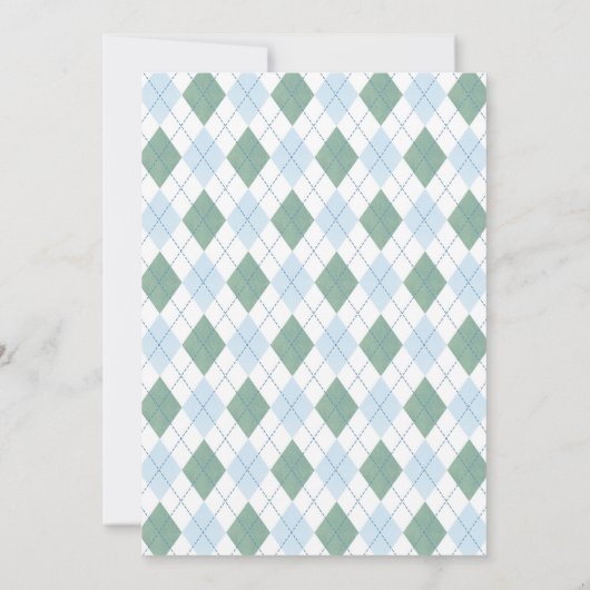 Classic Golf Pattern 1st Birthday Par-tee Party Einladung (Rückseite)