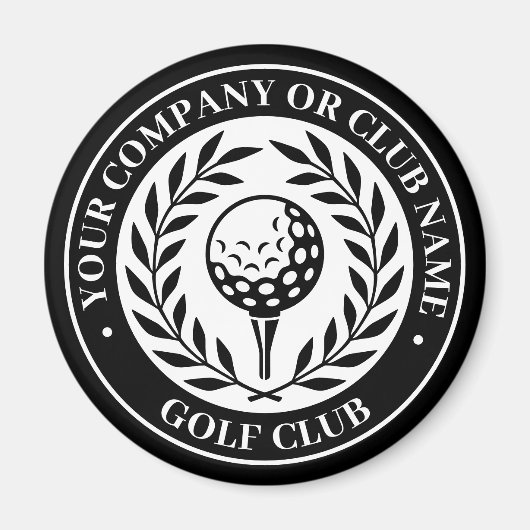 Classic Golf Personalisiert Name Black Magnet (Vorne)