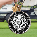 Classic Golf Personalisiert Name Black Schlüsselanhänger<br><div class="desc">Erstellen Sie Ihren eigenen personalisierten Golf Schlüsselanhänger. Ein klassisches Design mit einem Siegeskranz, der einen Ball und Tee umrahmt. Diese bearbeitbare Vorlage kann für einen Golfclub, einen Country Club, einen Firmennamen, einen Teamplayer, einen Golfclub oder einen einzelnen Golfer angepasst werden. Ideal für Feiertage, Firmenveranstaltungen, Wettbewerbe, Turniere und vieles mehr. Druckfarben:...</div>