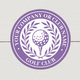 Classic Golf Personalisiert Name Lila Runder Aufkleber