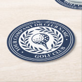 Classic Golf Personalisiert Name Set Dark Blue Runder Pappuntersetzer (Angewinkelt)