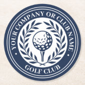 Classic Golf Personalisiert Name Set Dark Blue Runder Pappuntersetzer (Vorderseite)