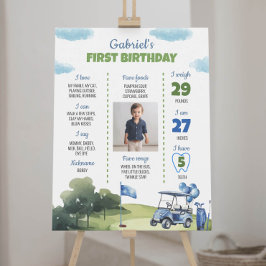 Classic Golf Theme Boy 1. Geburtstag Milestone Zei Poster