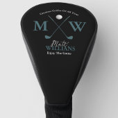Classic Golfer Monogram Custom Classy Black Golf Headcover