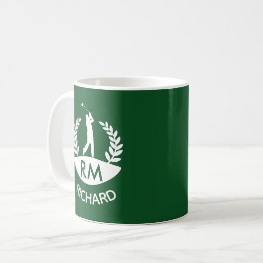 CLASSIC GOLFER MONOGRAM NAME KAFFEETASSE (Vorderseite Links)