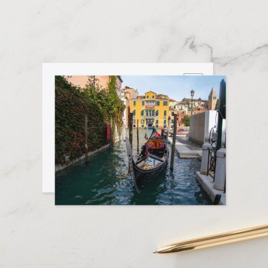 Classic Gondola Mooring in Venice Postkarte (Vorderseite/Rückseite Beispiel)