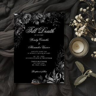 Classic Gothic Black 'bis zum Tod Hochzeit Einladung