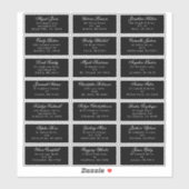 Classic Gothic Black Wedding Guest Address Sticker (Blatt)