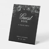 Classic Gothic Black Wedding Guest Book Pedestal S Sockelschild (Vorderseite)