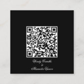 Classic Gothic Black Wedding Website QR Code Begleitkarte (Rückseite)