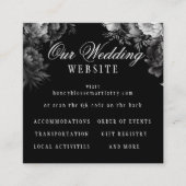 Classic Gothic Black Wedding Website QR Code Begleitkarte (Vorderseite)