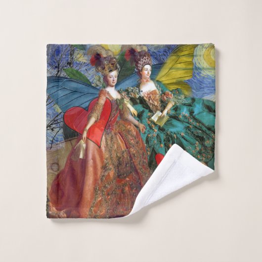 Classic Gothic Gemini Whimsical Butterfly Weibchen Badhandtuch Set (Waschlappen)