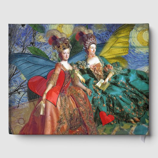 Classic Gothic Gemini Whimsical Butterfly Weibchen Gästebuch (Rückseite)