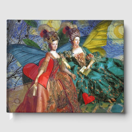 Classic Gothic Gemini Whimsical Butterfly Weibchen Gästebuch (Vorderseite)